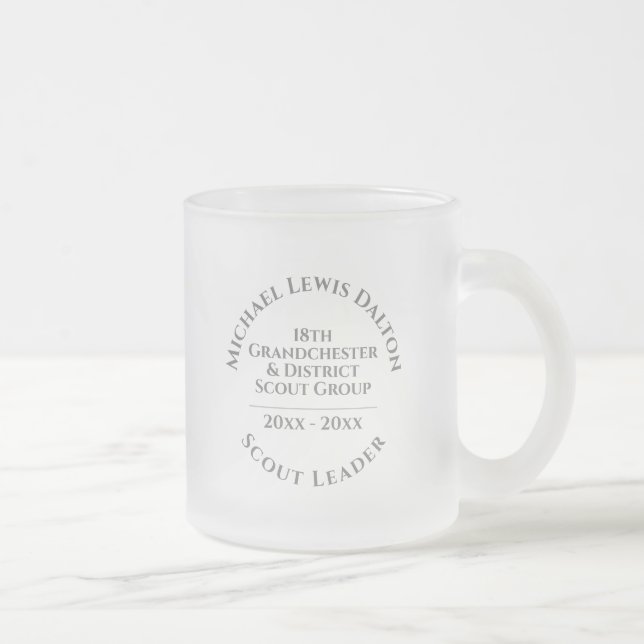 Scout Leader Frosted Glass Coffee Mug (Right)