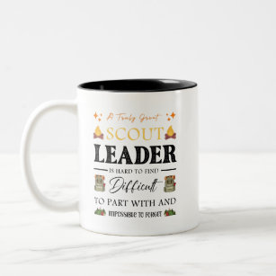 Scout Leader Nature Camping Hiking boy and girl  Two-Tone Coffee Mug