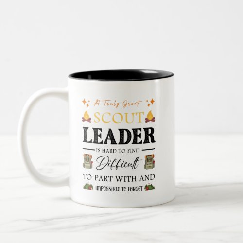 Scout Leader Nature Camping Hiking boy and girl  Two_Tone Coffee Mug