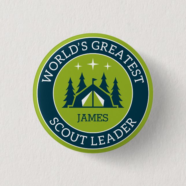 Scout Leader Personalised Button (Front)
