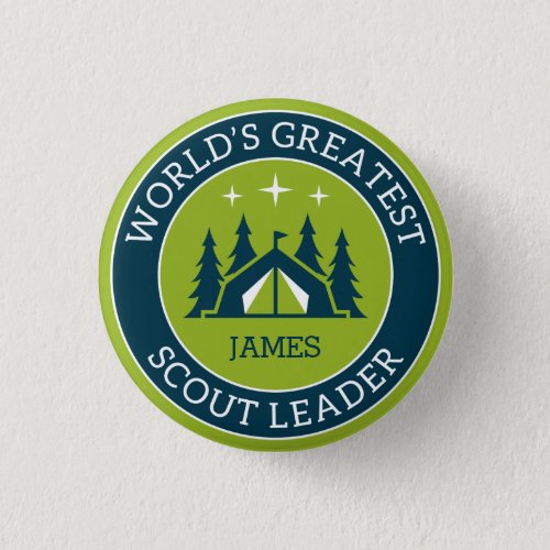 Scout Leader Personalised Button