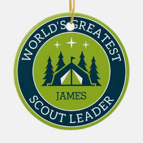 Scout Leader Personalised Ceramic Ornament
