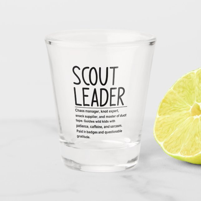 Scout leader shot glass (Front)
