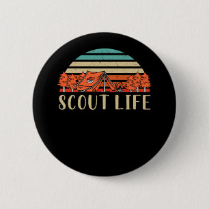 Scout Life Campfire Adventure Nature Lover Camper Button