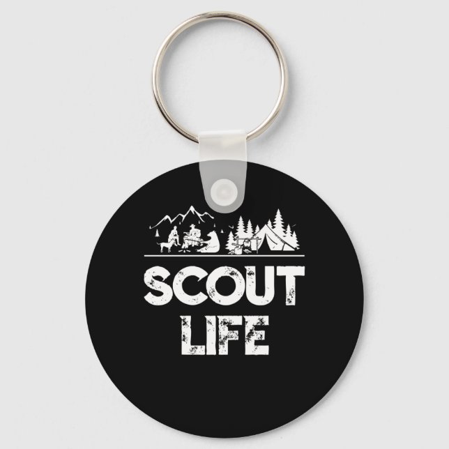 Scout Life Scouting Lovers Gifts Hiking Happy Camp Keychain (Front)