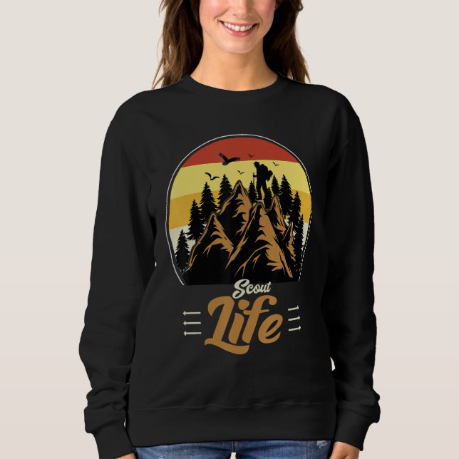 Scout Life Scouting Lovers Gifts Hiking Happy Camp Sweatshirt (Front)