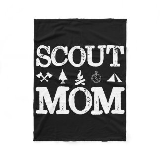 Scout Mom Scouting Troop Supporter Camping Scoutin Fleece Blanket