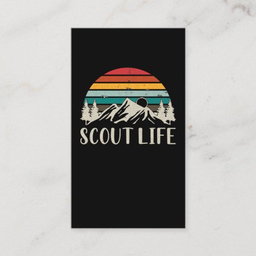 Scout Nature Forest Mountain Camper Adventure Business Card