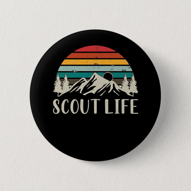 Scout Nature Forest Mountain Camper Adventure Button (Front)