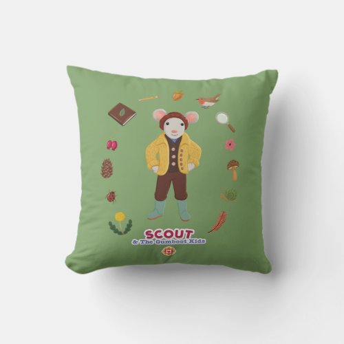 Scout  The Gumboot Kids Throw Pillow