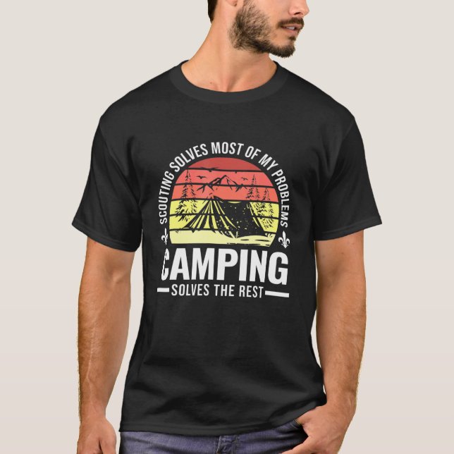 Scouting Camping Solve My Problems Scouting T-Shirt (Front)