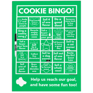 Scouting- Cookie Booth Bingo Dry Erase Board