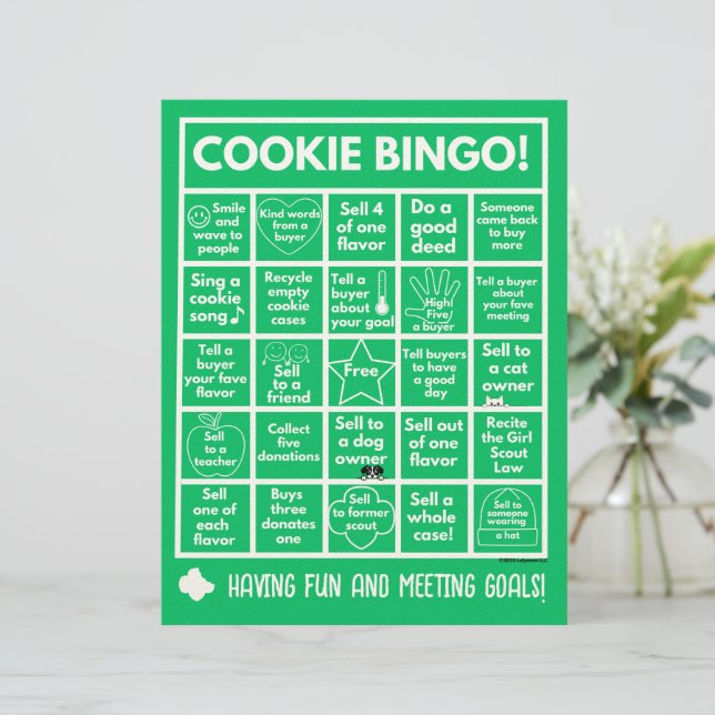 Scouting - Cookie Booth Bingo on Letterhead (Standing Front)