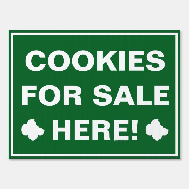 Scouting Cookie Booth Sign - Cookies For Sale Here (Front)
