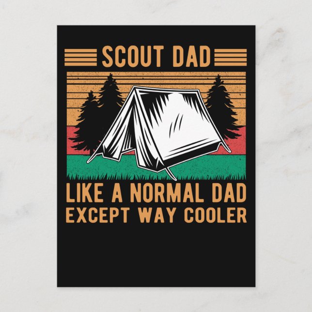 Scouting Dad Funny Outdoor Tent Father Postcard (Front)