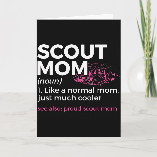 Scouting Funny Scout Mom Definition Proud Scout Mo Card (Front)