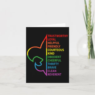 Scouting Law Scouting Camping Rainbow Colorful Card