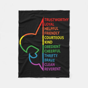 Scouting Law Scouting Camping Rainbow Colorful Fleece Blanket