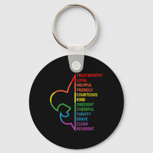 Scouting Law Scouting Camping Rainbow Colorful Keychain