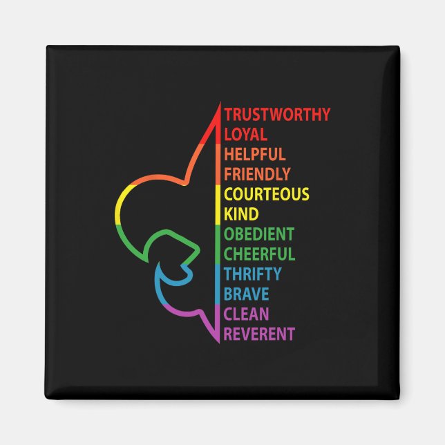 Scouting Law Scouting Camping Rainbow Colorful  Magnet (Front)