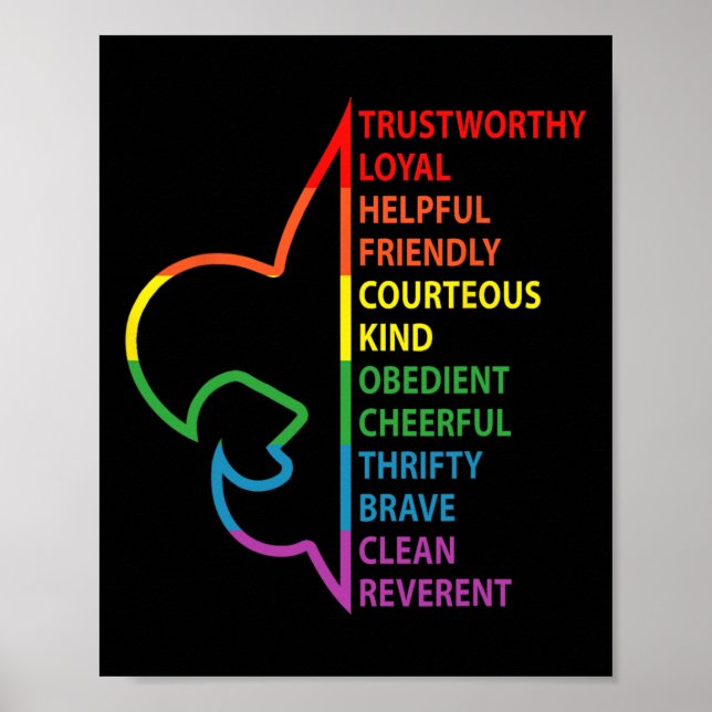 Scouting Law Scouting Camping Rainbow Colorful  Poster (Front)