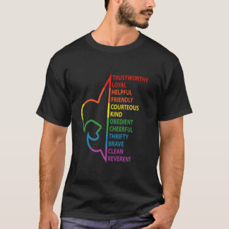 Scouting Law Scouting Camping Rainbow Colorful T-Shirt