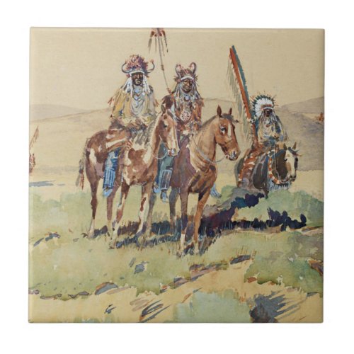 Scouting Party Western Art by Edward Borein Ceramic Tile