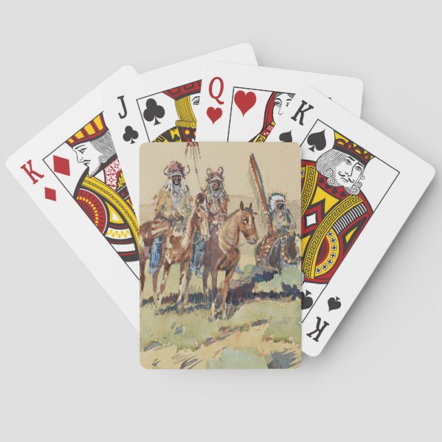Scouting Party Western Art by Edward Borein Poker Cards (Back)