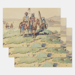 Scouting Party Western Art by Edward Borein Wrapping Paper Sheets