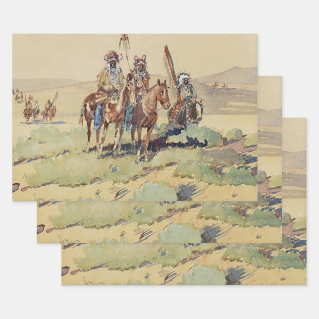 Scouting Party Western Art by Edward Borein Wrapping Paper Sheets (Set)