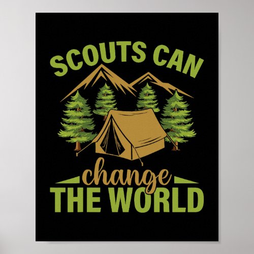 Scouts Can Change The World Hiking Scouting Poster