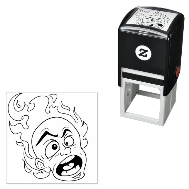 Scovillelicous Fire Head Self Inking Rubber Stamp (In Situ)