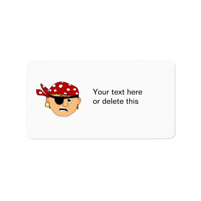 Scowling Boy Cute Pirate Stuff Customizable Label (Front)