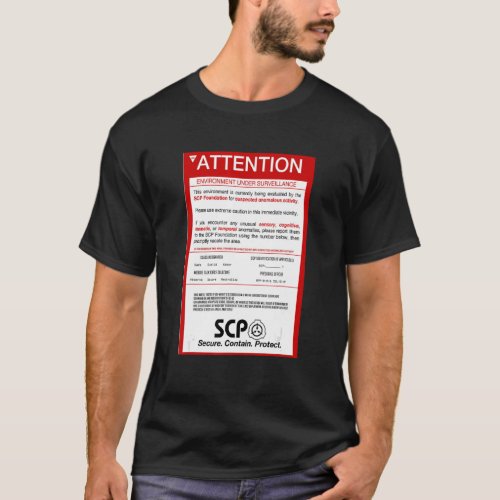 Scp Foundation Scp Foundation Suspected Anomalous  T_Shirt