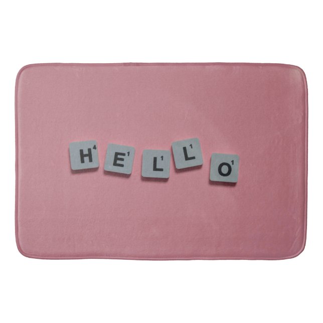 Scrabble Letter Bath Mat – Fun & Cozy Pink Design (Front)