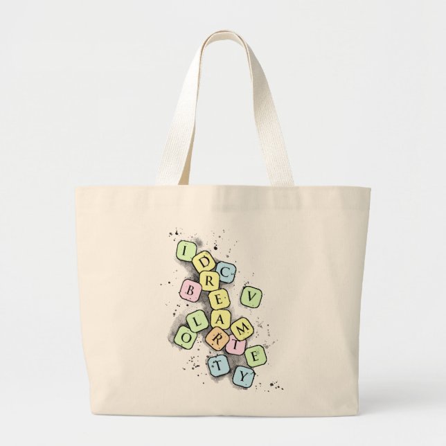 Scrabble letters large tote bag (Front)