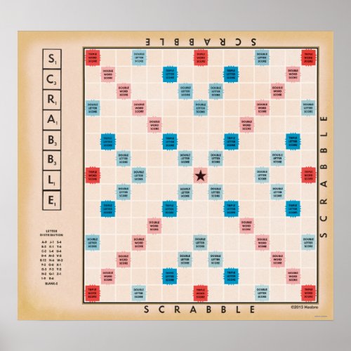 Scrabble Vintage Gameboard Poster