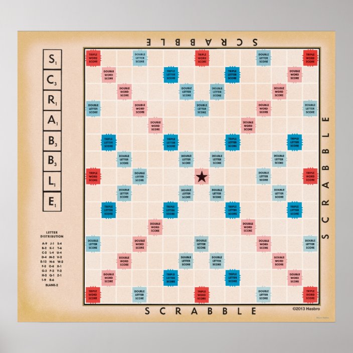 Scrabble Vintage Gameboard Poster Zazzle Com