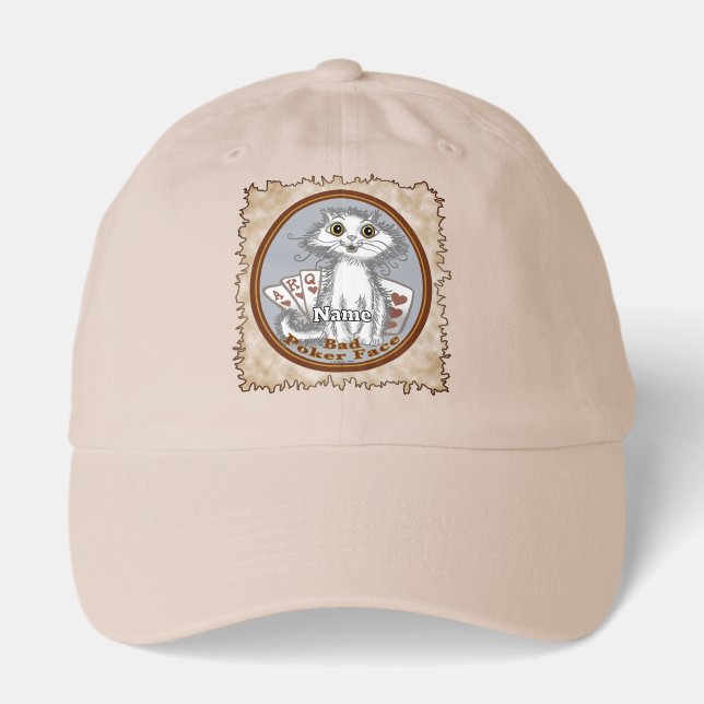 Scraggles Cat Poker Face Hat (Front)