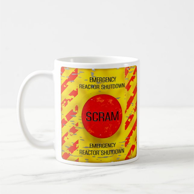  SCRAM Control, Nuclear Reactor Emergency Shutdown Coffee Mug (Left)