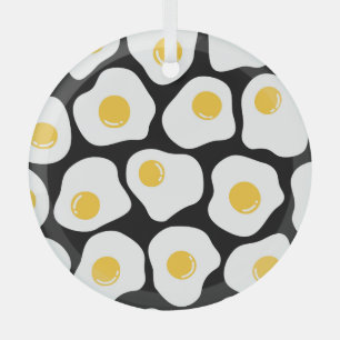 Scrambled Eggs: Quirky Vintage. Glass Ornament