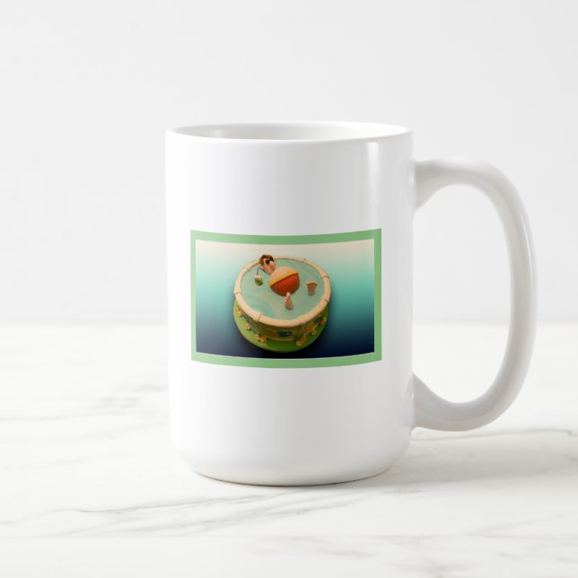 Scrambled letters mug with pool man (Right)