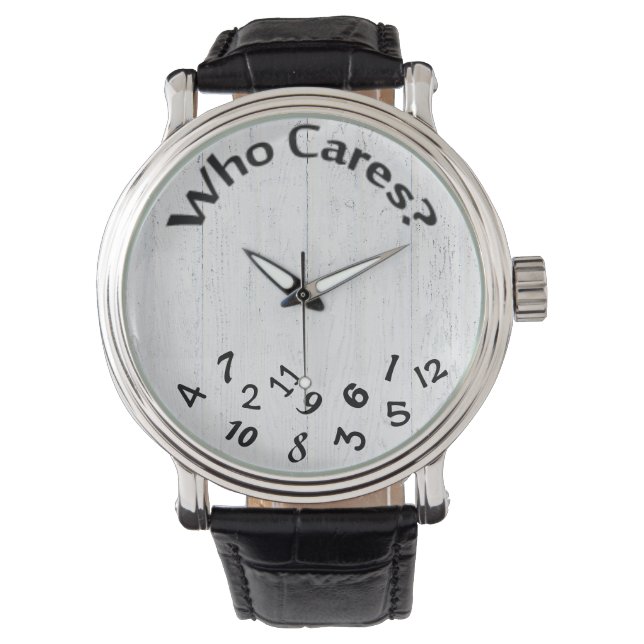 scrambled numbers on whitewashed wood watch (Front)