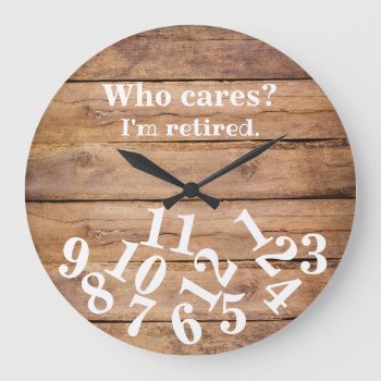 Scrambled Numbers On Wood Look Clock by NiteOwlStudio at Zazzle