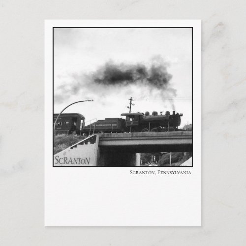 Scranton PA Postcard_Steam Engine Locomotive Postcard