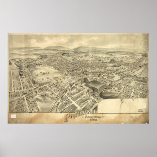 Scranton Pennsylvania 1892 Antique Panoramic Map Poster
