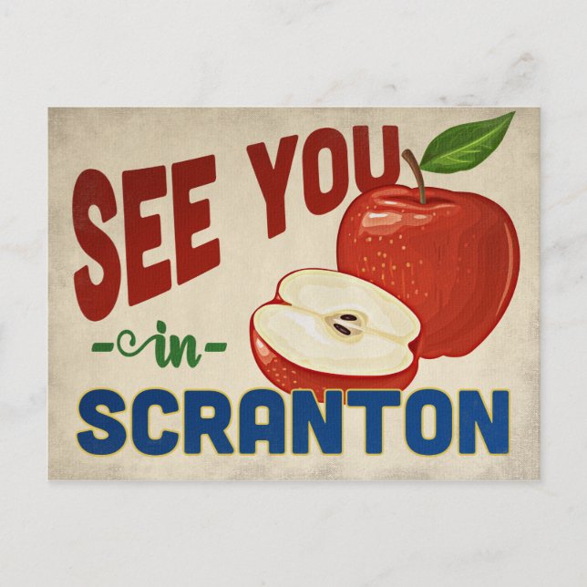 Scranton Pennsylvania Apple - Vintage Travel Postcard (Front)