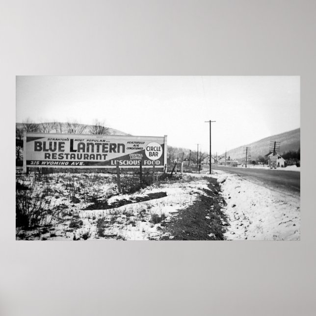 SCRANTON PENNSYLVANIA BLUE LANTERN RESTAURANT POSTER (Front)
