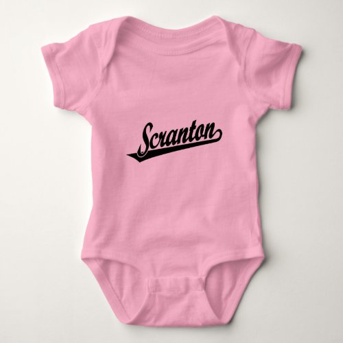Scranton script logo in black baby bodysuit