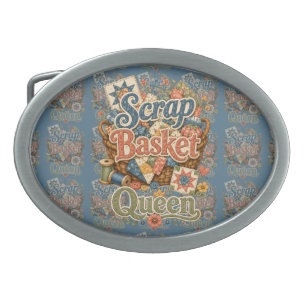 Scrap Basket Queen Quilter Cottagecore Belt Buckle
